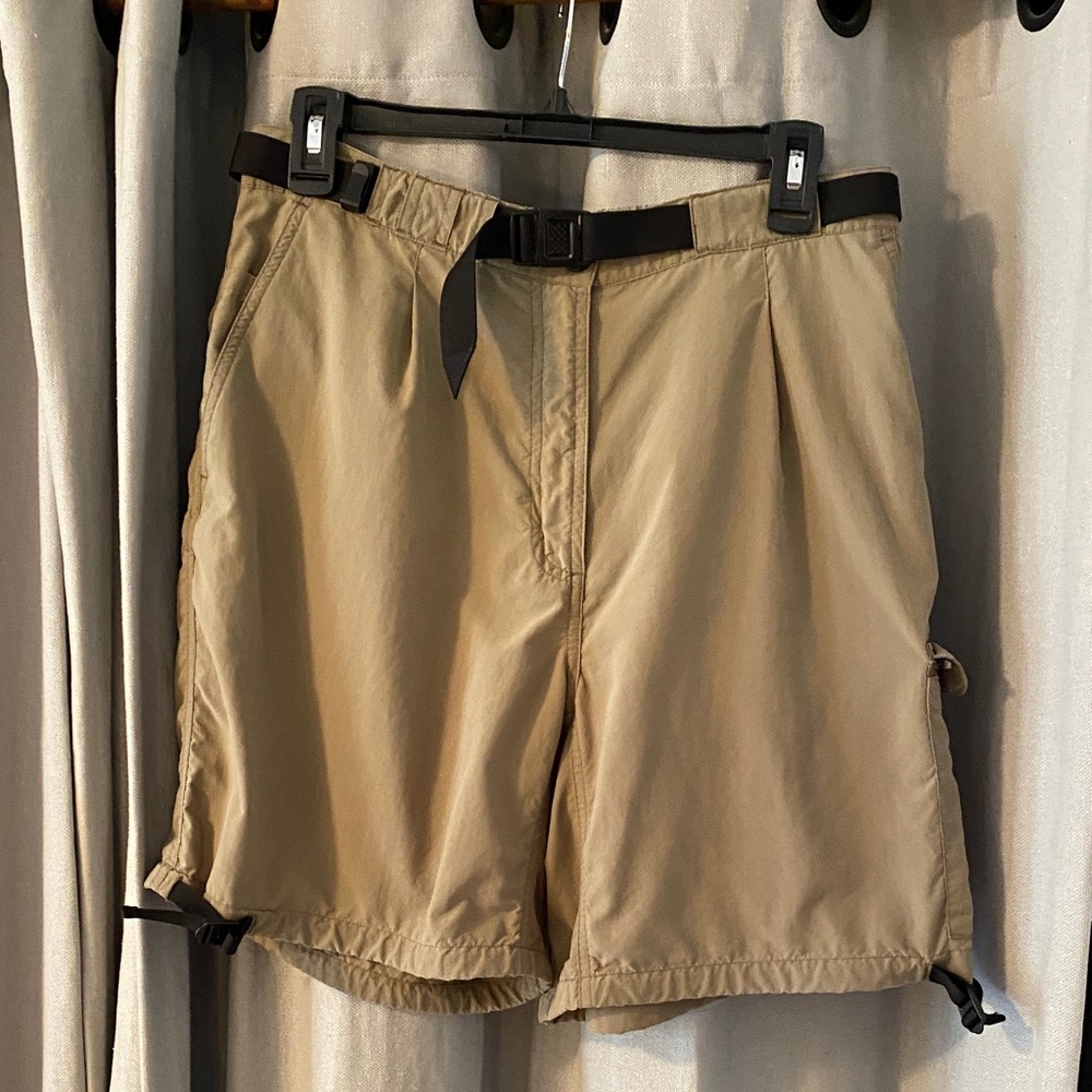 Ex Officio Nylon Cargo Shorts with Integrated Webbing Belt, Women’s Size 10/12